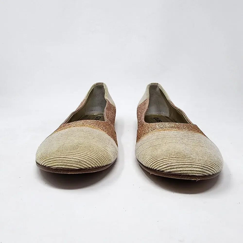 Quis Quis by Stefano Cavalleri Ballet Flats Girls EU39/US7 Cream & Pink Glitter